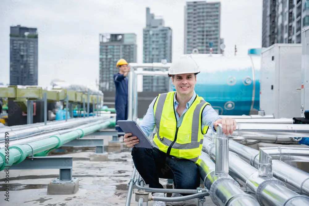 Workers on a rooftop doing hvac